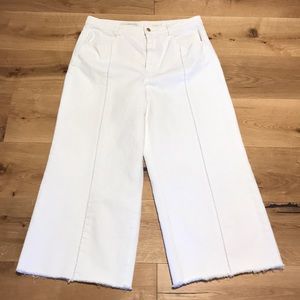 Anthropologie Wide Leg White Jeans Sz 32